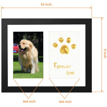 Personalize  4x6 black Dog or Cat Wood  Pet Memorial Pawprint Keepsake Kit  Picture Frame for gift